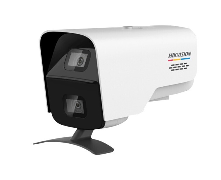 海康威視（HIKVISION）全彩高空拋物監控（kòng）攝像頭室（shì）內外400萬雙鏡頭POE款戶外仰角廣角3B447WD-PW(4mm/6mm)